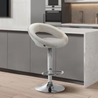Barhocker Olinda Samt chrom creme Barhocker Olinda Samt chrom creme