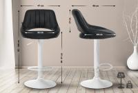 Barhocker Milet Kunstleder weiß schwarz Barhocker Milet Kunstleder weiß schwarz
