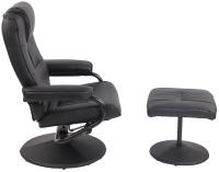 Sessel Ennis mit Fußhocker schwarz 