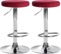 2er Set Barhocker Ponte Samt chrom rot 2er Set Barhocker Ponte Samt chrom rot