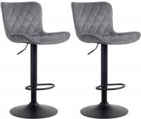 2er Set Barhocker Emma Samt dunkelgrau 2er Set Barhocker Emma Samt dunkelgrau