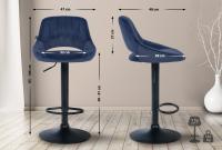 Barhocker Milet Samt schwarz blau Barhocker Milet Samt schwarz blau