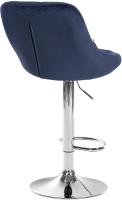 2er Set Barhocker Lazio Samt chrom blau 