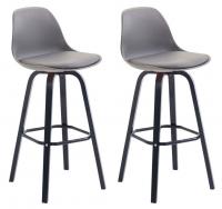 2er Set Barhocker Avika Kunststoff schwarz grau 2er Set Barhocker Avika Kunststoff schwarz grau