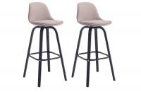 2er Set Barhocker Avika Stoff schwarz taupe 2er Set Barhocker Avika Stoff schwarz taupe