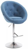 Barhocker London V2 Stoff chrom blau Barhocker London V2 Stoff chrom blau