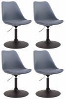 4er Set Esszimmerstühle Maverick B Kunststoff grau