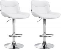 2er Set Barhocker Vonore Kunstleder chrom weiß 2er Set Barhocker Vonore Kunstleder chrom weiß