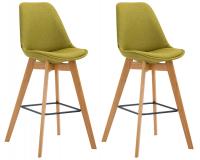 2er Set Barhocker Metz Stoff natura grün 2er Set Barhocker Metz Stoff natura grün