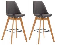2er Set Barhocker Metz Stoff natura dunkelgrau 2er Set Barhocker Metz Stoff natura dunkelgrau