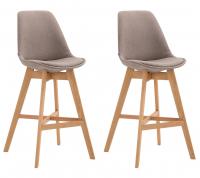 2er Set Barhocker Cannes Stoff natura taupe 2er Set Barhocker Cannes Stoff natura taupe
