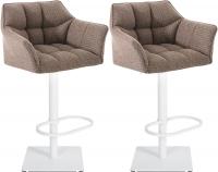 2er Set Barhocker Damaso Stoff weiß terrabraun 2er Set Barhocker Damaso Stoff weiß terrabraun