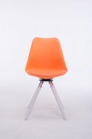 Besucherstuhl Troyes Kunstleder Rund weiß (eiche) orange Besucherstuhl Troyes Kunstleder Rund weiß (eiche) orange