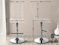 Barhocker Peking V2 Stoff chrom creme 