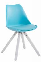 4er Set Stühle Toulouse Kunstleder weiß (eiche) Square blau 4er Set Stühle Toulouse Kunstleder weiß (eiche) Square blau
