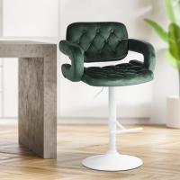 Barhocker Dublin Samt weiß dunkelgrün Barhocker Dublin Samt weiß dunkelgrün