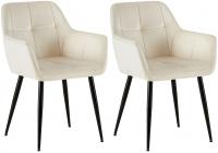 2er Set Esszimmerstuhl Emia Samt creme 2er Set Esszimmerstuhl Emia Samt creme