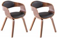 2er Set Stühle Kingston Kunstleder walnuss/schwarz 2er Set Stühle Kingston Kunstleder walnuss/schwarz