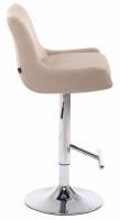 2er Set Barhocker Club Stoff chrom creme 