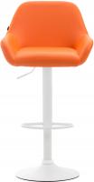 Barhocker Braga Kunstleder weiß orange Barhocker Braga Kunstleder weiß orange