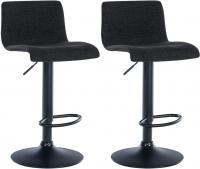 2er Set Barhocker Branford Stoff schwarz 2er Set Barhocker Branford Stoff schwarz