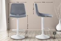 2er Set Barhocker Divo Stoff Weiß grau 2er Set Barhocker Divo Stoff Weiß grau