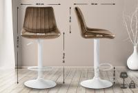 2er Set Barhocker Toni Samt weiß braun 2er Set Barhocker Toni Samt weiß braun