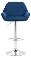 2er Set Barhocker Braga Samt chrom blau 2er Set Barhocker Braga Samt chrom blau