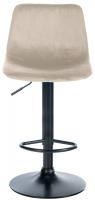 2er Set Barhocker Divo Samt Schwarz creme 2er Set Barhocker Divo Samt Schwarz creme