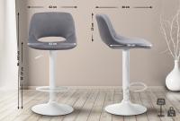 2er Set Barhocker Camden Samt weiß dunkelgrau 2er Set Barhocker Camden Samt weiß dunkelgrau