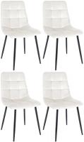 4er Set Esszimmerstuhl Tilde Samt cremeweiß 4er Set Esszimmerstuhl Tilde Samt cremeweiß