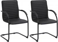 2er Set Besucherstühle Tira Kunstleder schwarz/schwarz 2er Set Besucherstühle Tira Kunstleder schwarz/schwarz
