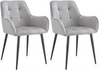 2er Set Esszimmerstuhl Ferndale Samt hellgrau 2er Set Esszimmerstuhl Ferndale Samt hellgrau