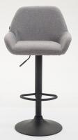 2er Set Barhocker Braga Stoff schwarz grau 