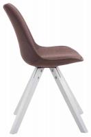 4er Set Besucherstuhl Toulouse Stoff Square weiß (eiche) braun 