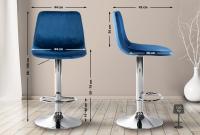 Barhocker Divo Samt Chrom blau Barhocker Divo Samt Chrom blau