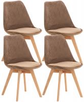 4er Set Stuhl Linares Samt braun 4er Set Stuhl Linares Samt braun