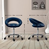 Arbeitshocker Olinda Samt blau Arbeitshocker Olinda Samt blau