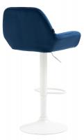 2er Set Barhocker Braga Samt weiß blau 2er Set Barhocker Braga Samt weiß blau
