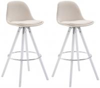 2er Set Barhocker Franklin Stoff rund weiß (eiche) creme 2er Set Barhocker Franklin Stoff rund weiß (eiche) creme