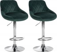 2er Set Barhocker Lazio Samt chrom dunkelgrün 2er Set Barhocker Lazio Samt chrom dunkelgrün