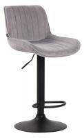 2er Set Barhocker Lentini Samt schwarz grau 2er Set Barhocker Lentini Samt schwarz grau