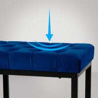 Sitzbank Polson Samt Schwarz 120 cm blau 