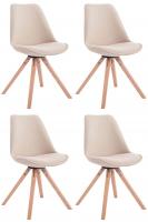 4er Set Besucherstuhl Toulouse Stoff Square Natura creme 4er Set Besucherstuhl Toulouse Stoff Square Natura creme