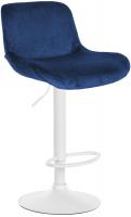 Barhocker Solon Weiß Samt blau 