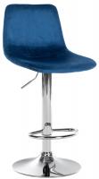Barhocker Divo Samt Chrom blau Barhocker Divo Samt Chrom blau