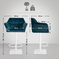 2er Set Barhocker Damaso W Samt grün 