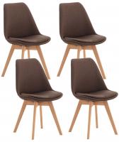 4er Set Stuhl Linares Stoff braun 4er Set Stuhl Linares Stoff braun