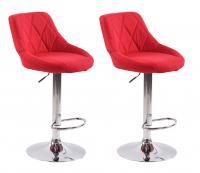 2er Set Barhocker Lazio Stoff rot 2er Set Barhocker Lazio Stoff rot