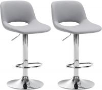 2er Set Barhocker Camden Kunstleder chrom grau 2er Set Barhocker Camden Kunstleder chrom grau